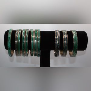 Malachite and copper bangles, sold individually. Discount for multiple.